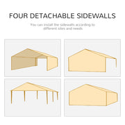 Outsunny 9.6' X 19' Large Party Tent, Outdoor Event Shelter, Gazebo Canopy With 4 Removable Window S