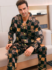 Ice Silk Men's Fashioned Pajama Set