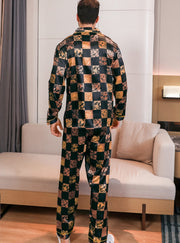 Ice Silk Men's Fashioned Pajama Set