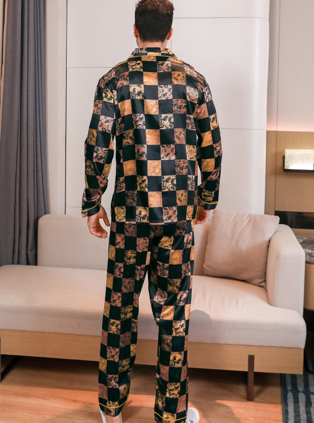 Ice Silk Men's Fashioned Pajama Set