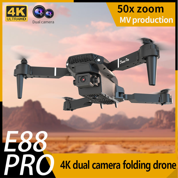 E88 Dual Camera Drone For Beginners WiFi FPV Double Folding RC Quadcopter Altitude Hold, Remote Control Toy For Beginners, Ideal Men's Gift For Outdoor Fun, Great For Christmas, Halloween, And Thanksgiving