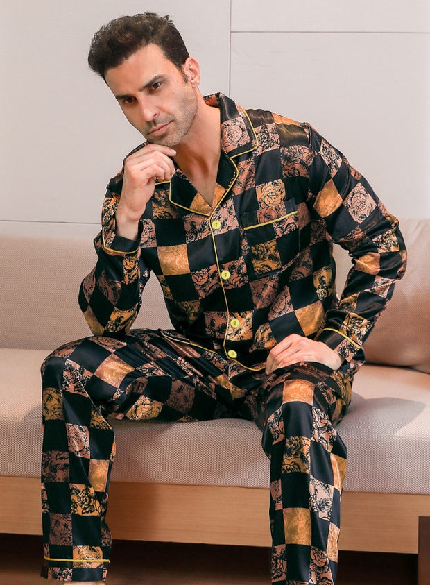Ice Silk Men's Fashioned Pajama Set