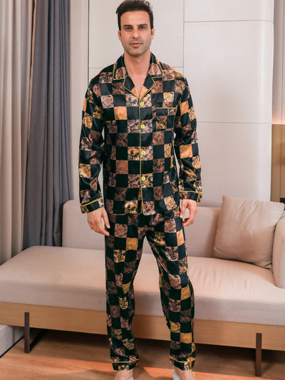 Ice Silk Men's Fashioned Pajama Set